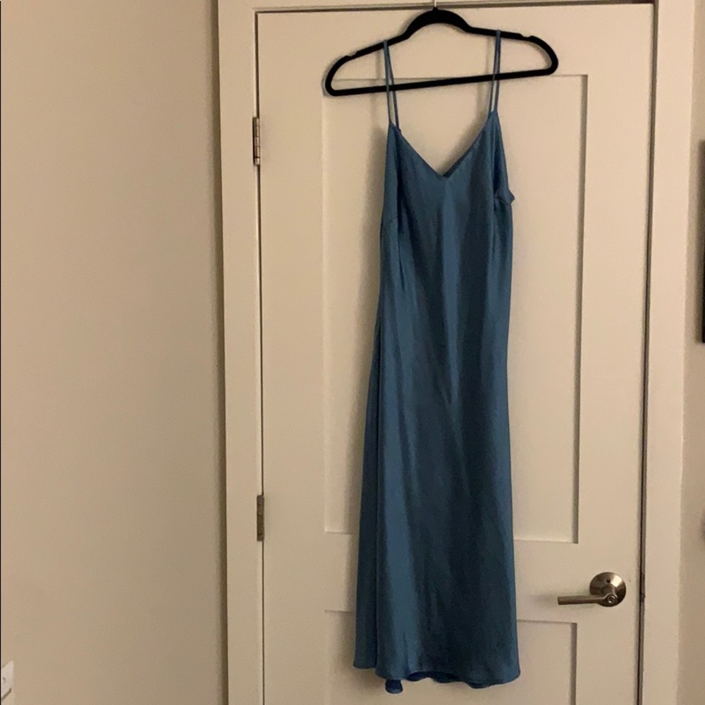 Blue Midi Slip Dress (M)